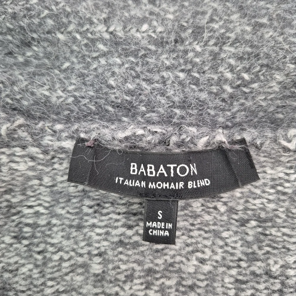 Babaton Aritzia Women's Grey Italian Wool Mohair Blend Knit Caridgan Size Small - Picture 5 of 6